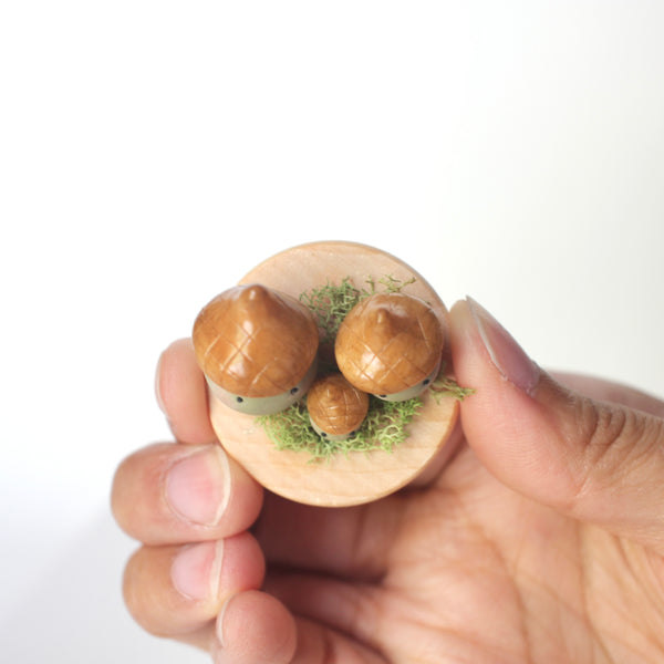 Mini Mossy Acorn Family
